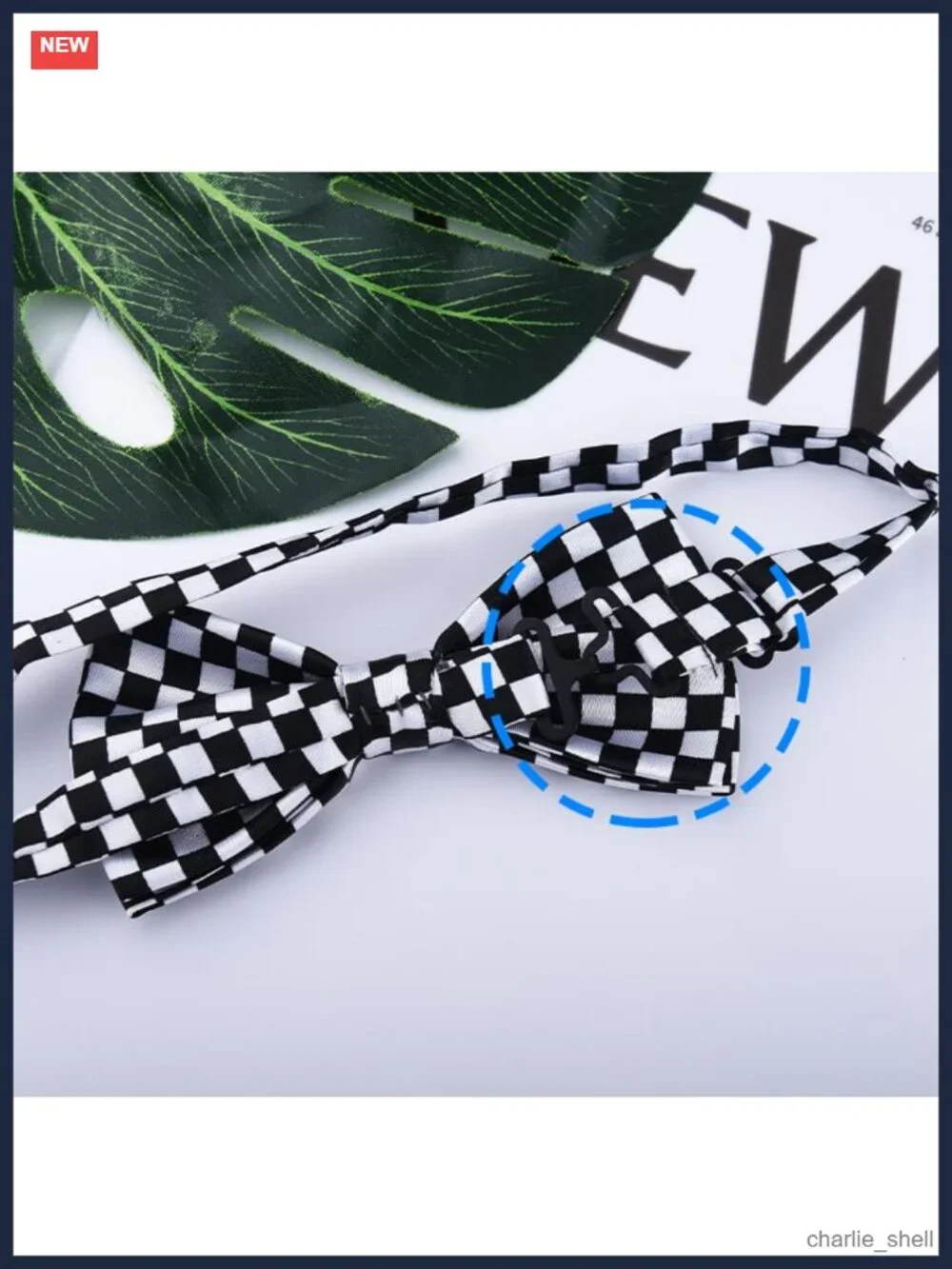 Pre-Tied Checkered Bow Tie for Men Boys Cosplay Halloween Formal